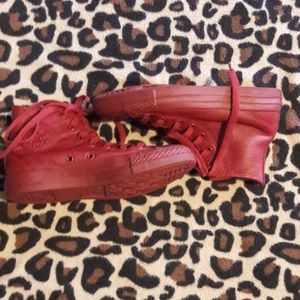 Red converse hightops